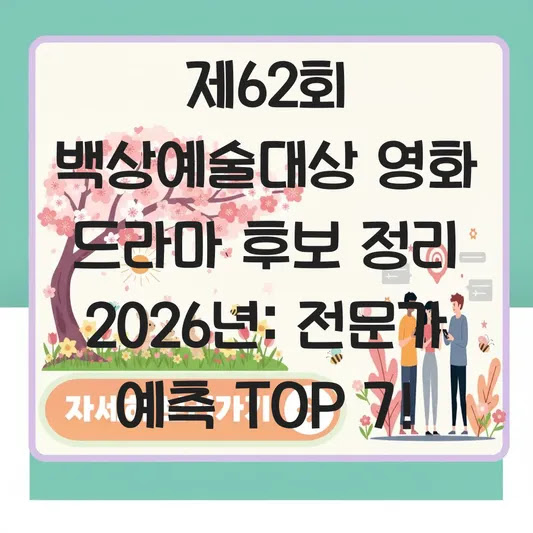 제62회 백상예술대상 영화 드라마 후보 정리 2026년: 전문가 예측 TOP 7!