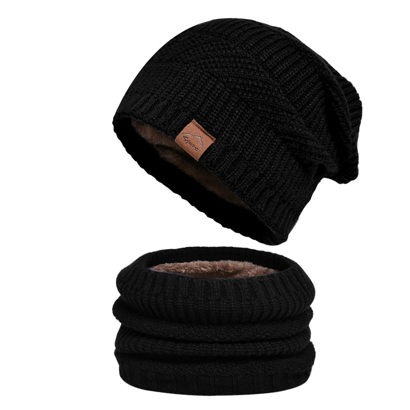 Strickmütze und Schal Set, gefüttert, Winter