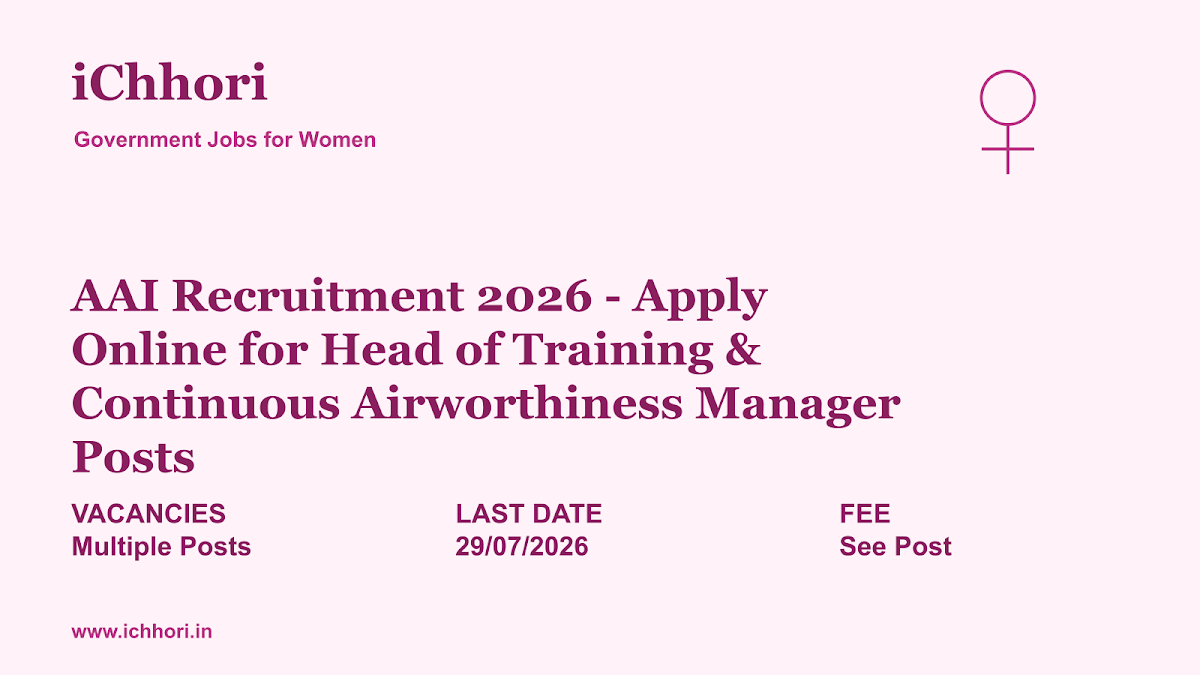 AAI Recruitment 2026 - Apply Online for Head of Training & Continuous Airworthiness Manager Posts - iChhori