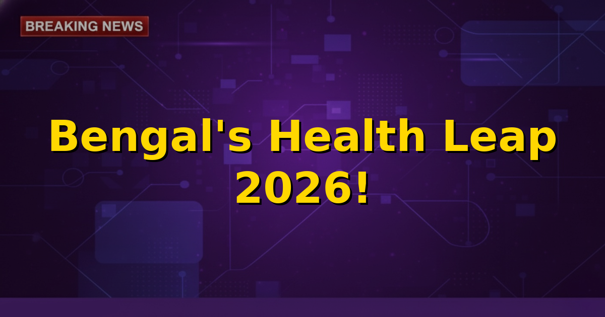 A graphic symbolizing healthcare coverage and protection over a map of West Bengal, with the Ayushman Bharat logo and the date July 1, 2026.