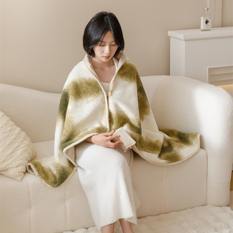 Versatile cozy blanket, geometric pattern, for office & outdoor