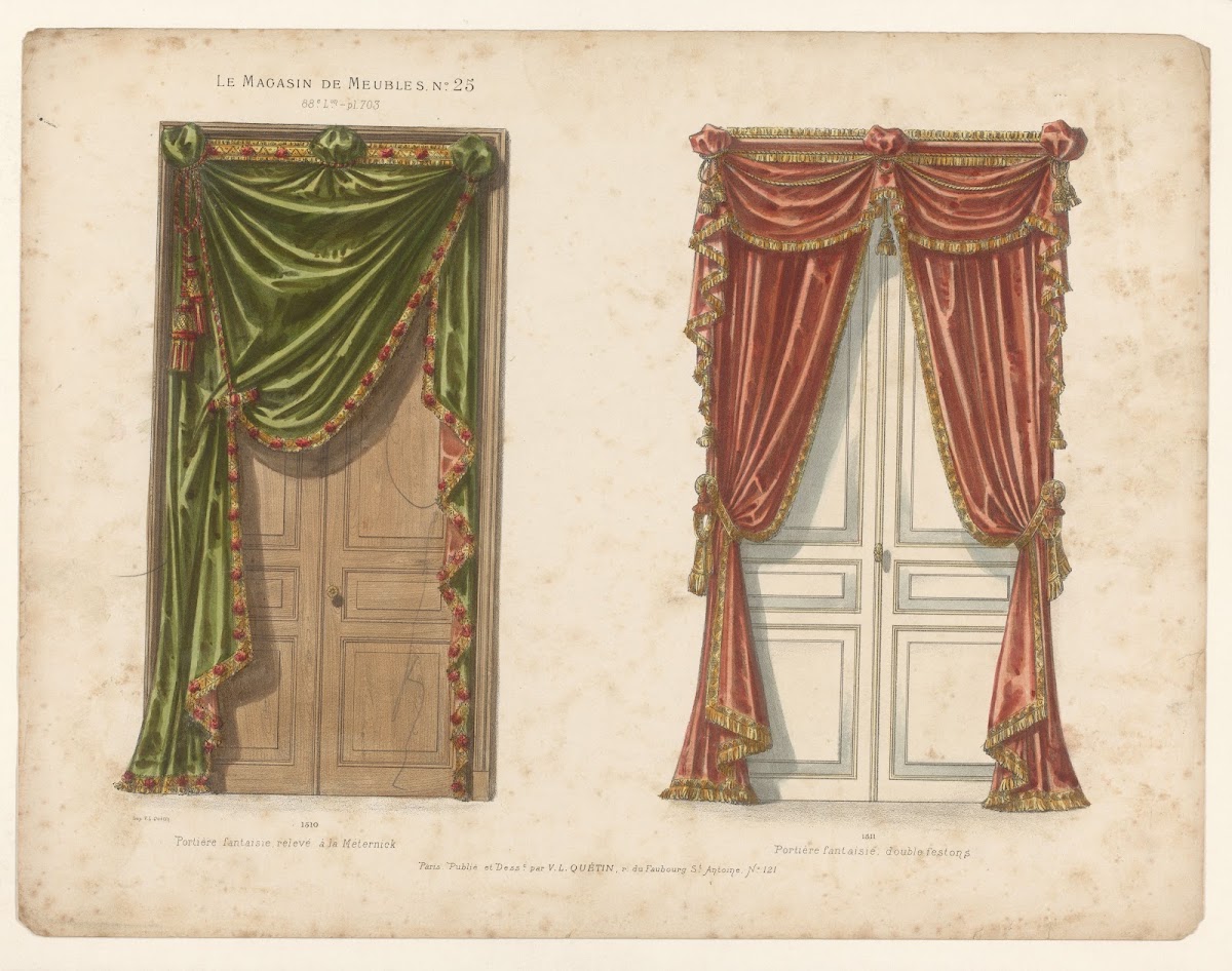 Portière fantaisie relevé à la Méternick  Portière fantaisie double festons 1832