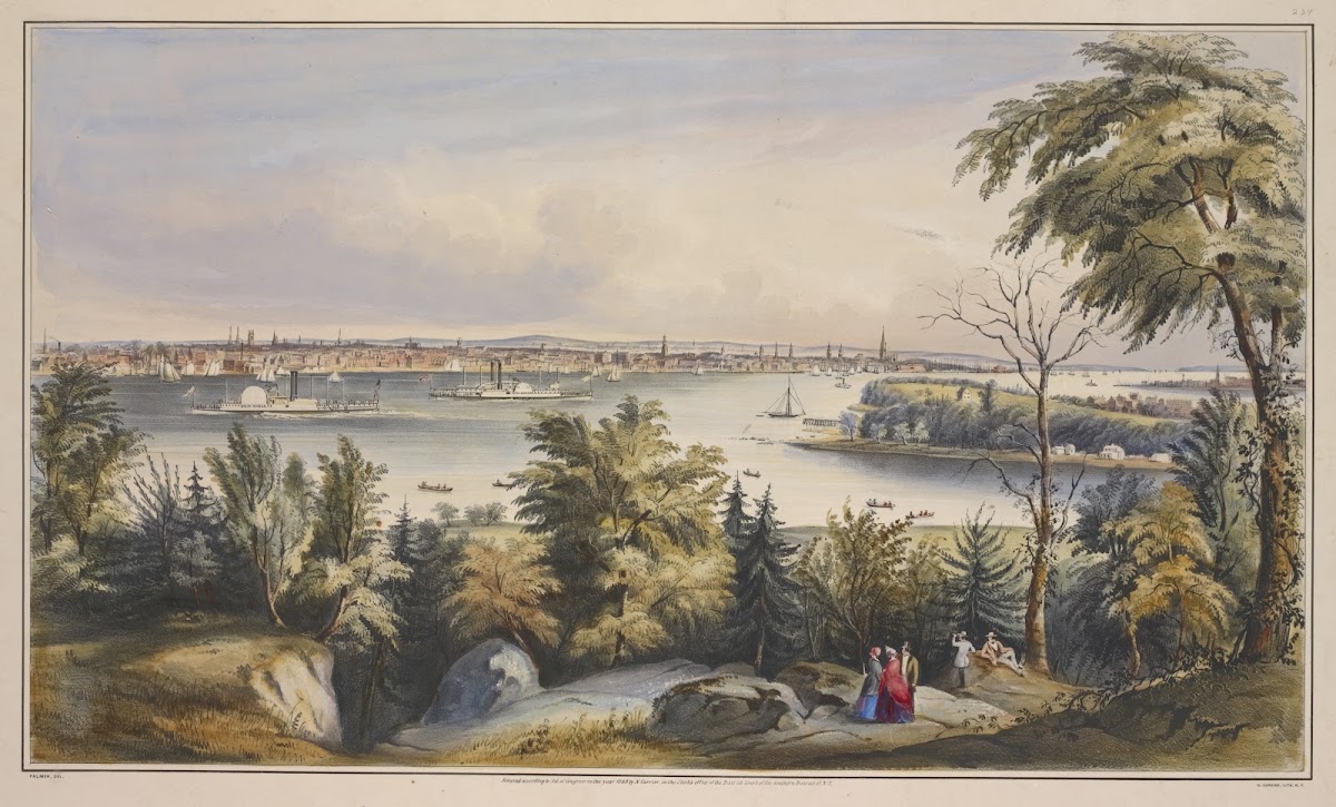 View of New York from WeehawkenNorth River 1849