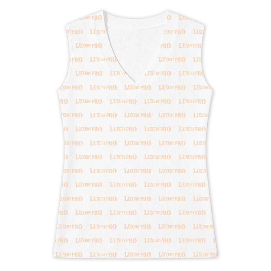 AOP Imitation Denim V-neck Vest