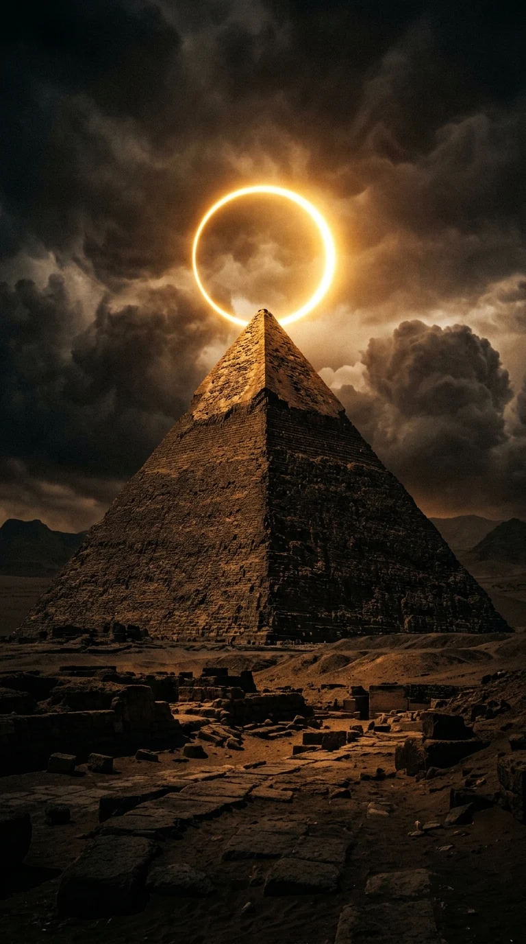Great Pyramid Solar Eclipse - Free 4K mobile Wallpaper