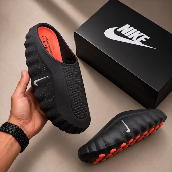 Nike Calm Mule Negro Naranja