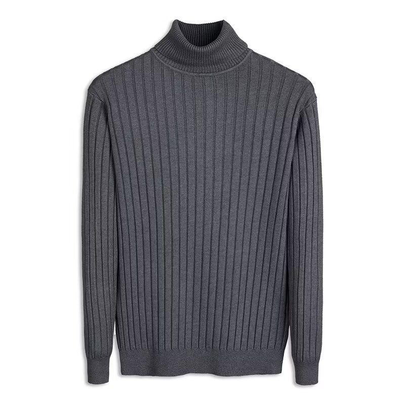 Herren-Strickpullover mit umschlagbarem Stehkragen