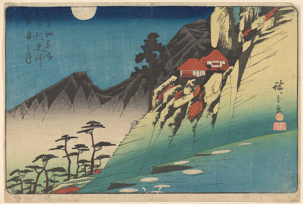 Hillside Houses Dark Mountains 19th century