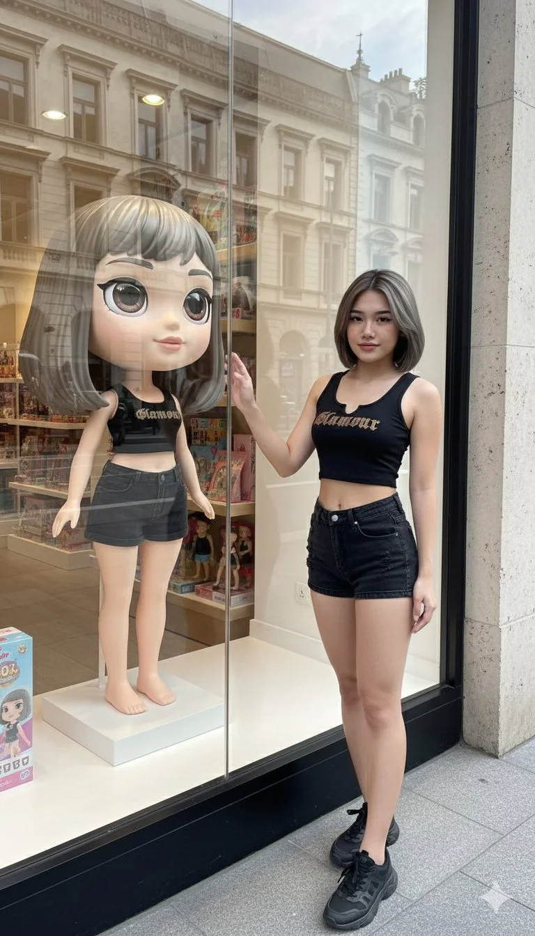Fotografía de moda urbana de alta gama de la mujer de la imagen de referencia.