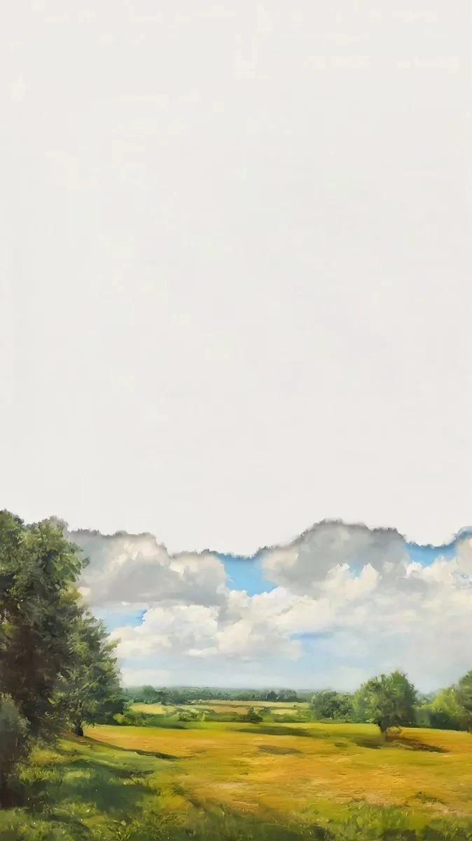 Torn Paper Landscape Painting - Mixed Media Art iPhone Wallpaper (674x1200)