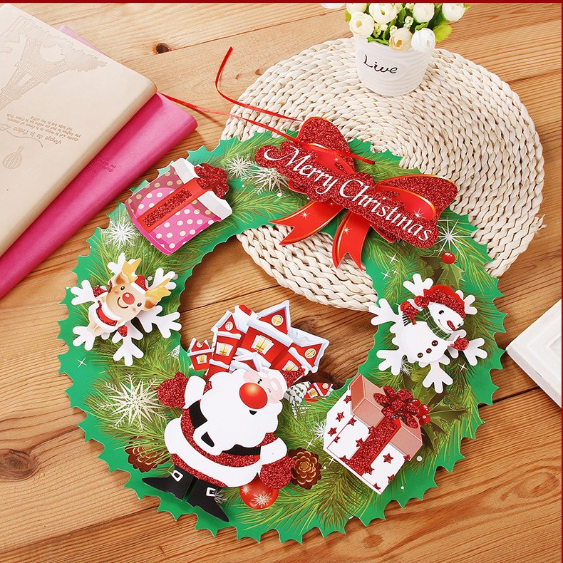 Decorative paper Christmas wreath, 36 cm