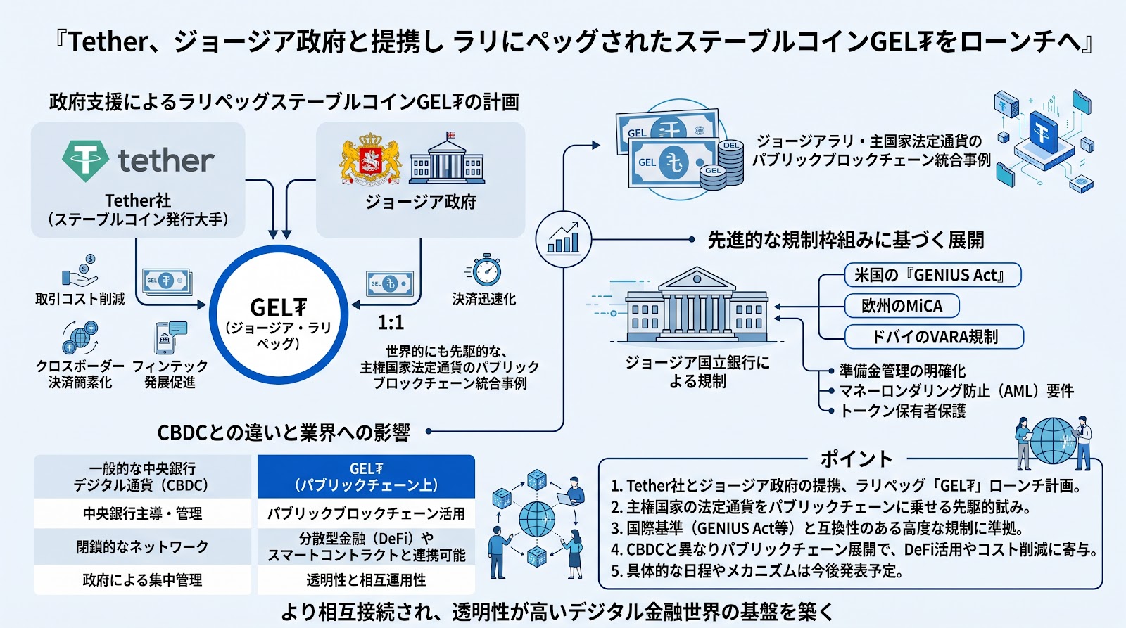 Tether、ジョージア政府と提携しラリにペッグされたステーブルコインGEL₮をローンチへ
