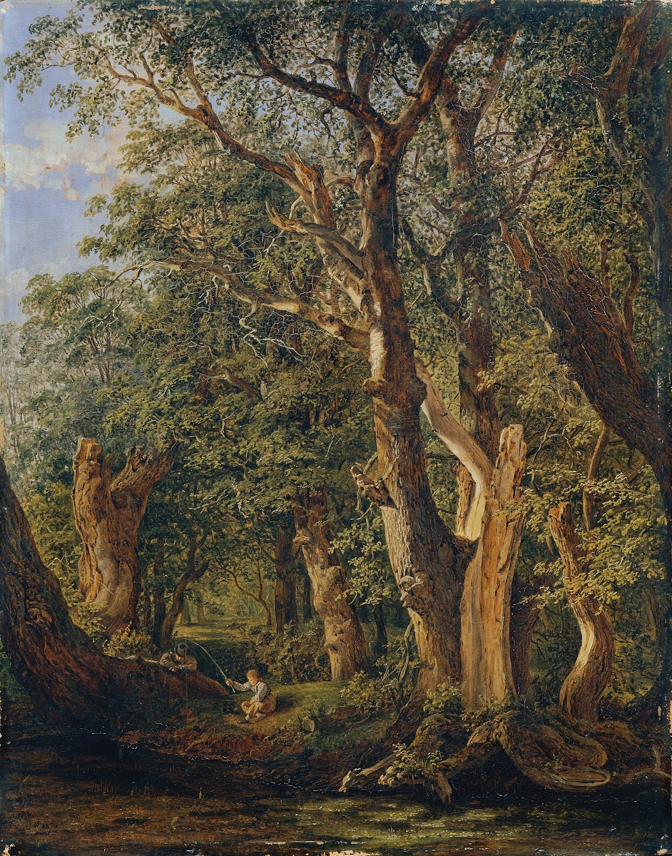 Partie aus dem Prater mit fischenden Knaben 1831