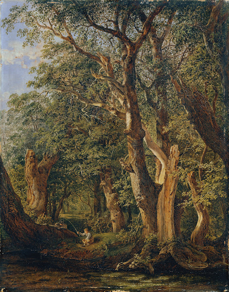Partie aus dem Prater mit fischenden Knaben 1831