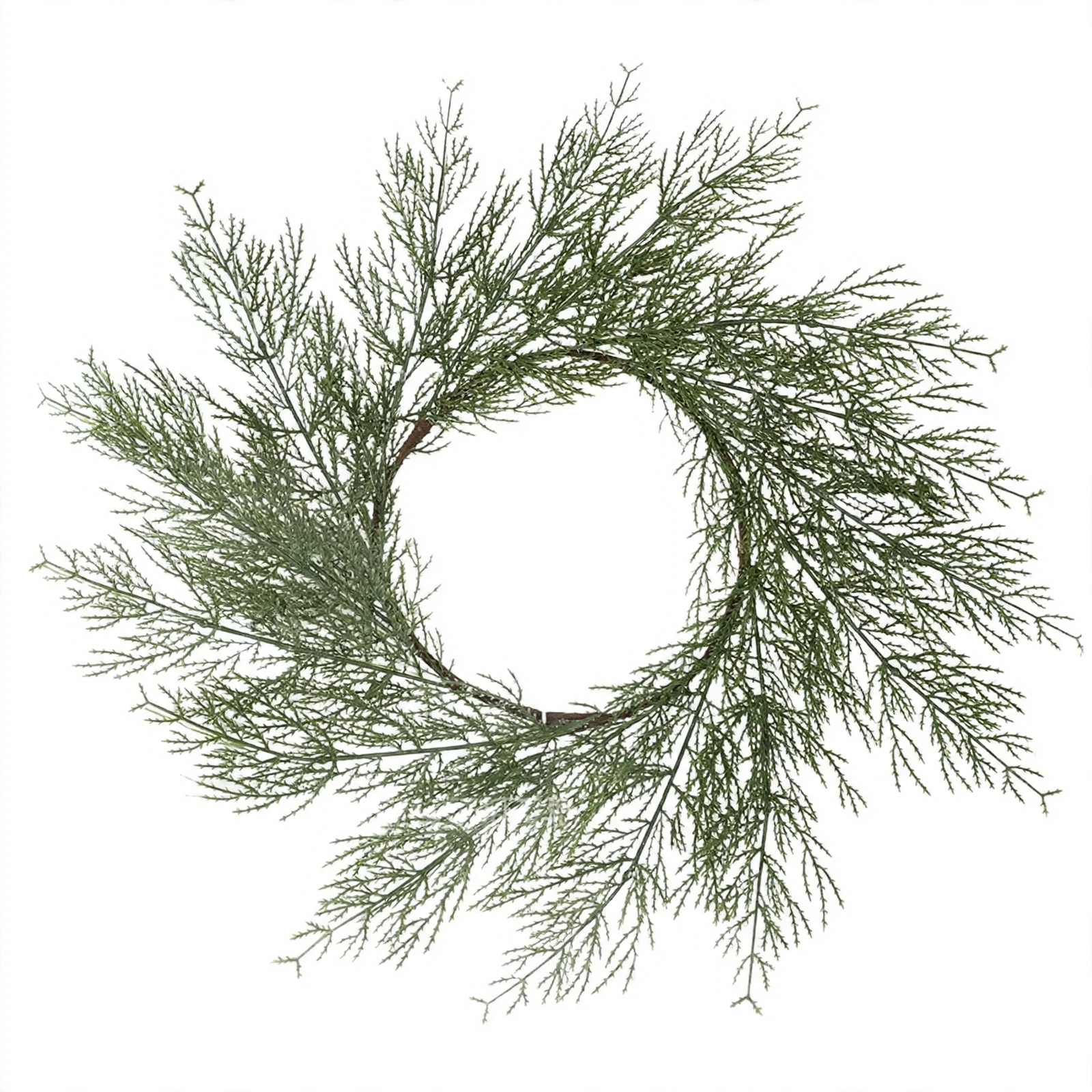 Christmas wreath with artificial pine needles, American style