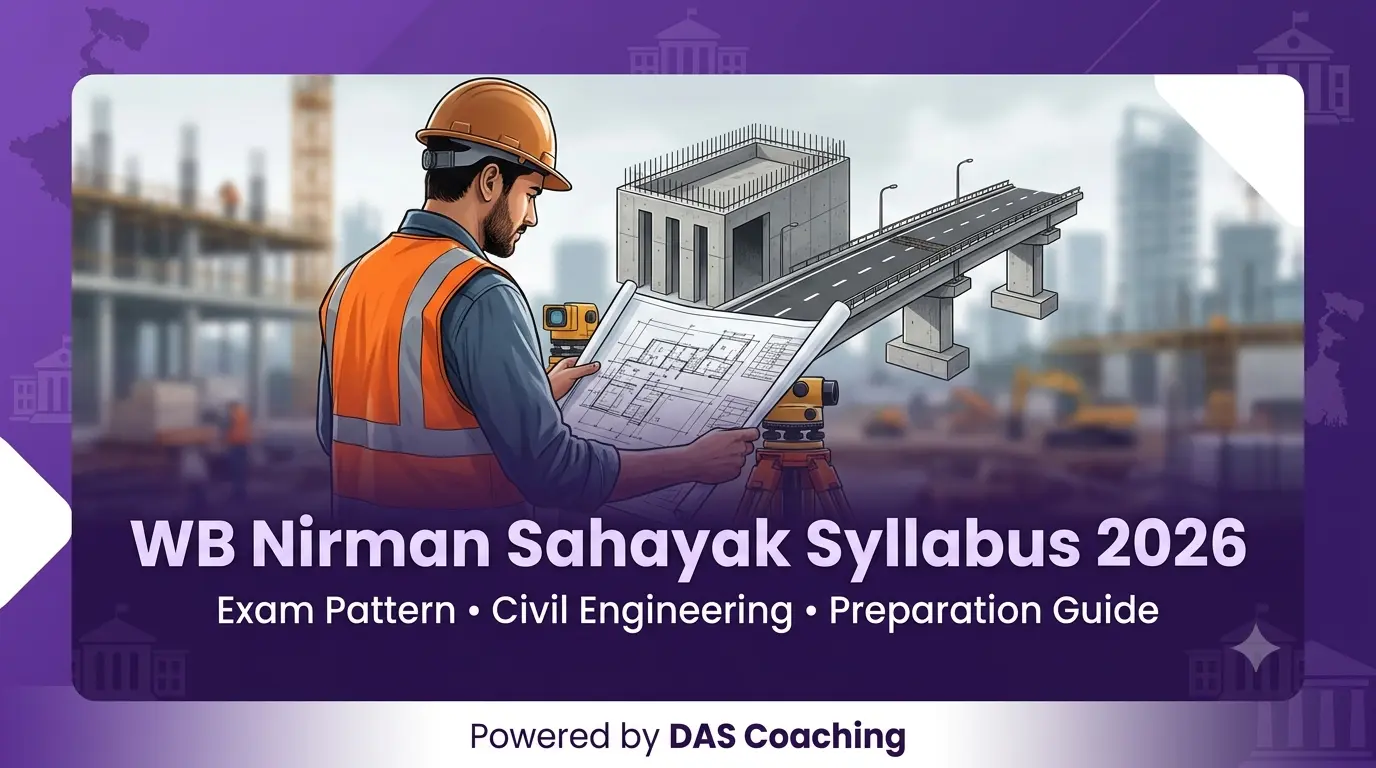 WB Nirman Sahayak Syllabus 2026 PDF, Exam Pattern, Civil Engineering Syllabus, West Bengal Panchayat Recruitment by DAS Coaching