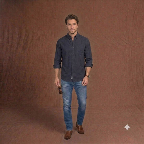 Camisa Manga Larga Azul Turquí J.Crew