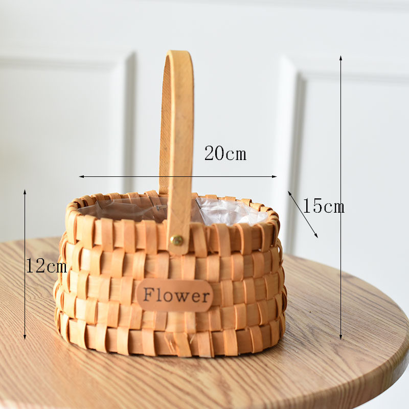 Wooden flower basket, country house style