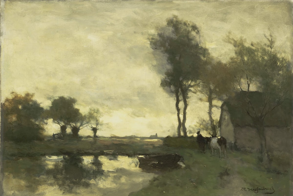 Landschap met boerderij bij een plas 1870   1903