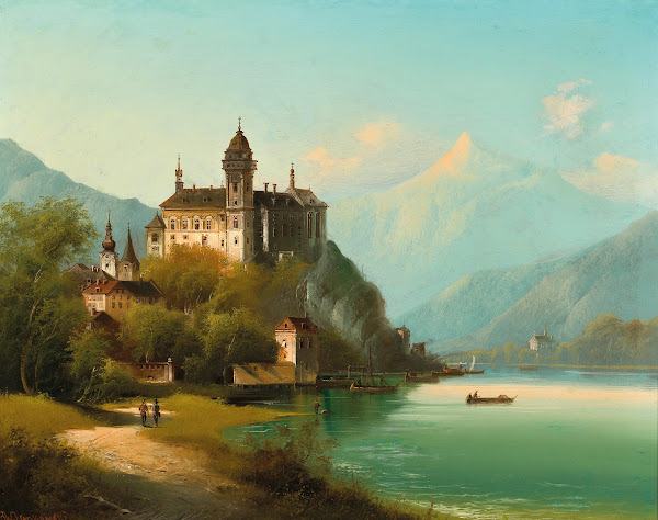 A Castle on a Mountain Lake
