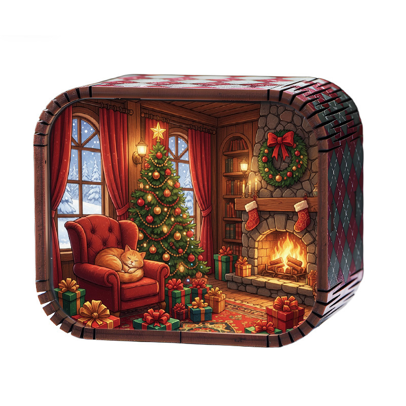 Miniature wooden music box, Christmas Edition