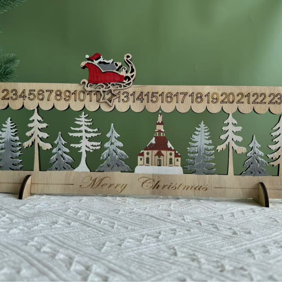 Weihnachts-Countdown-Kalender aus Holz