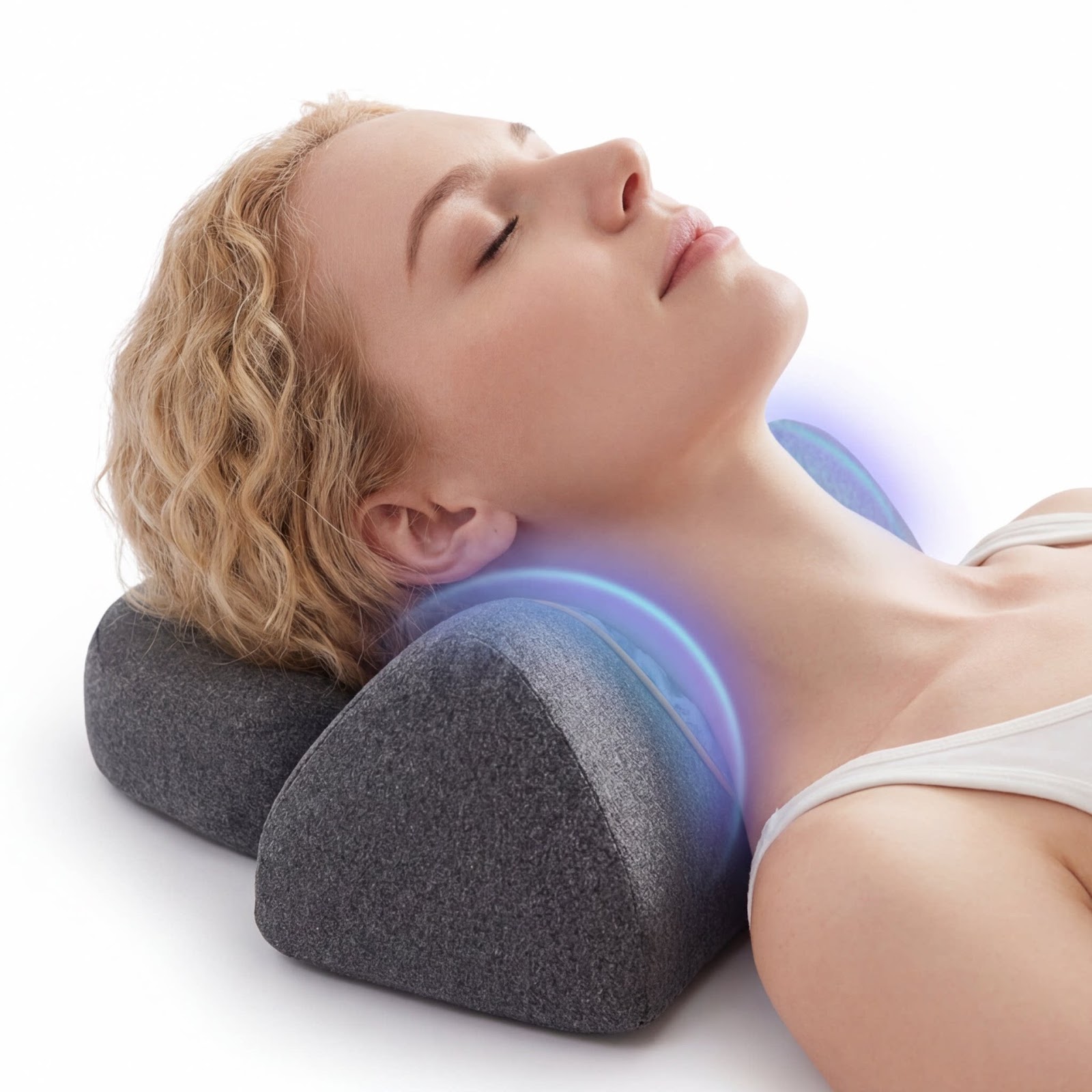 Memory foam neck support pillow with heating function