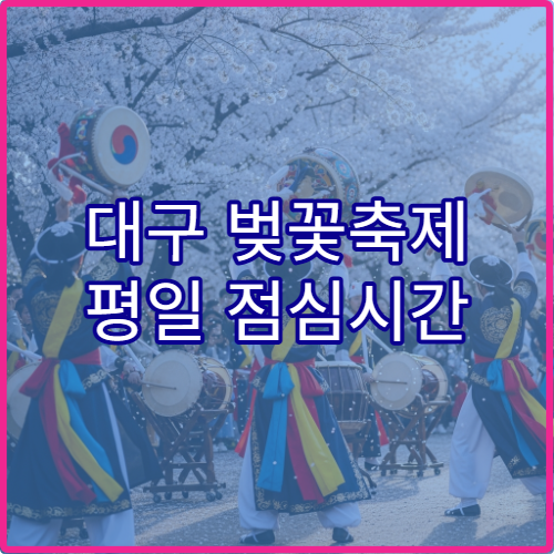 대구 벚꽃축제 평일 점심시간 12시~2시 방문 꿀팁과 혼잡 피하기