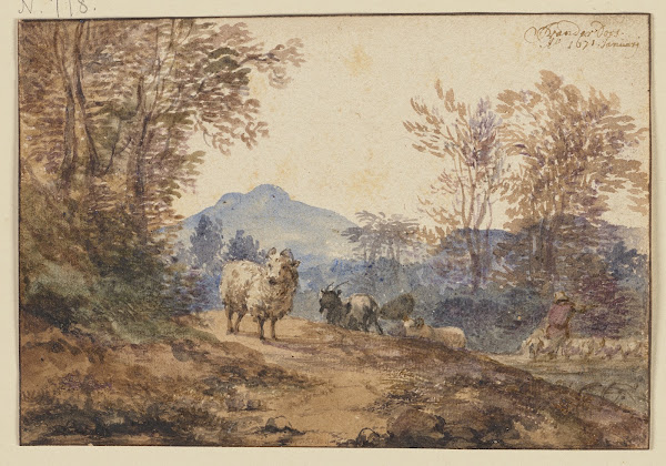 Landschaft mit Schafen und Ziegen 1671
