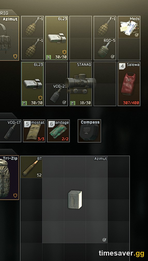 A TarCoin shown as a rare Valuables item in a player's Escape from Tarkov inventory after being looted from a Marked Room in raid