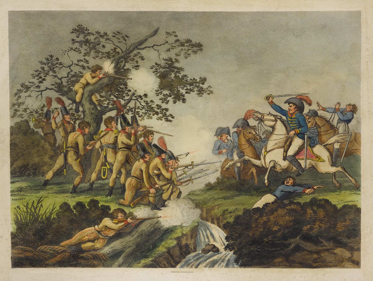 Sharp shooters attacked by cavalry 1804