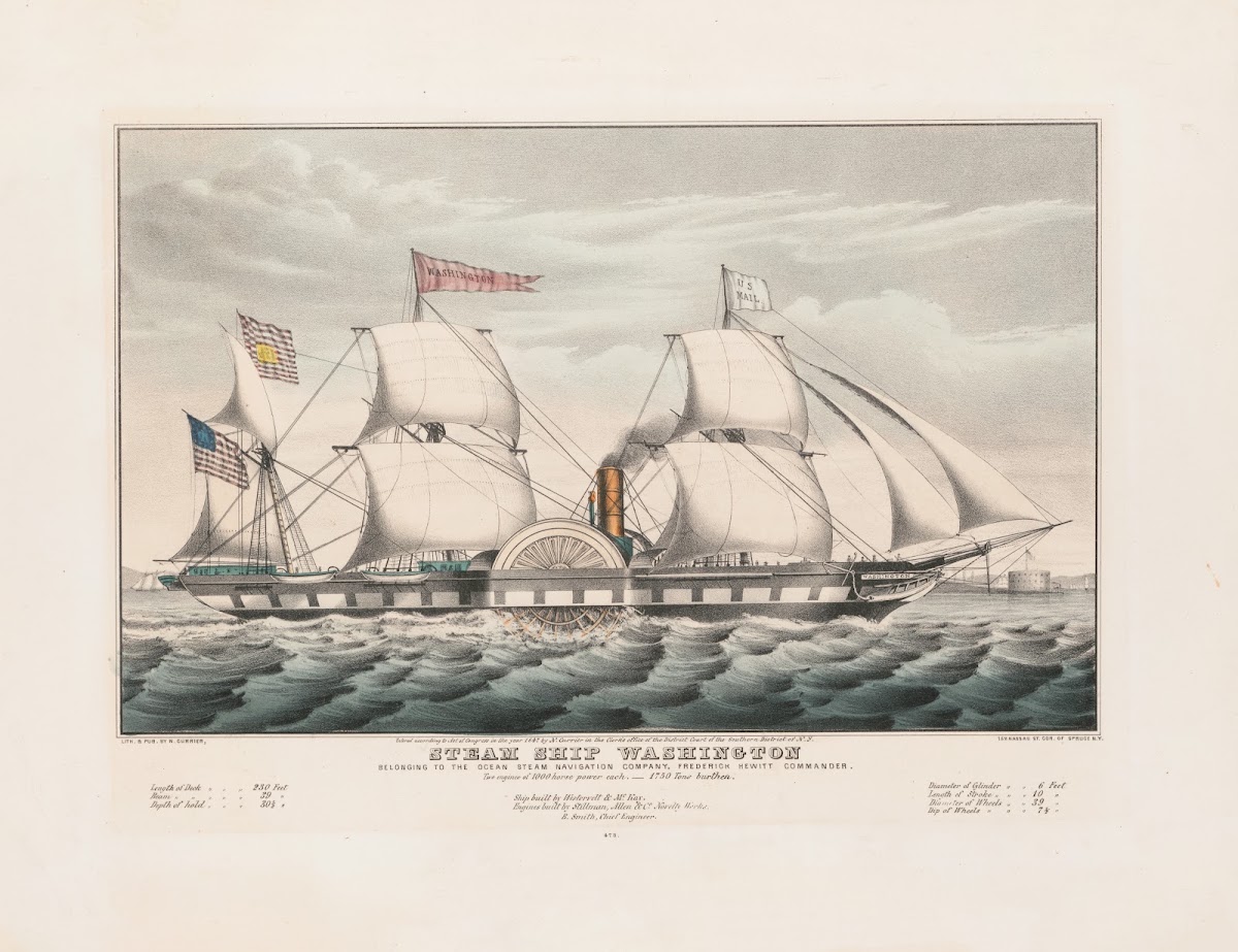 Steam ship Washington belonging to the Ocean Steam Navigation Company Frederick