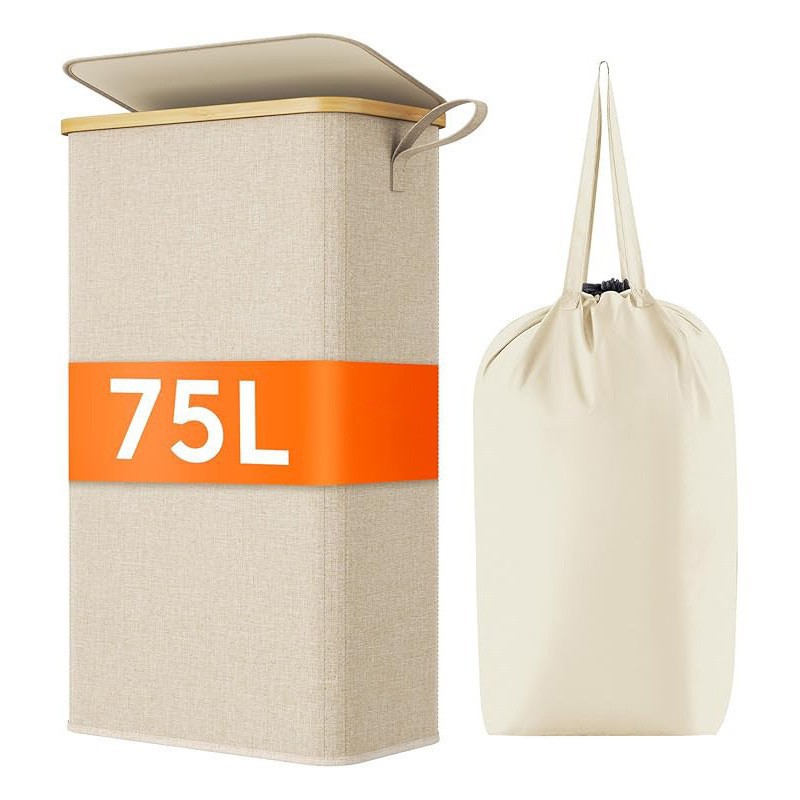 Laundry basket with lid, Oxford fabric, foldable