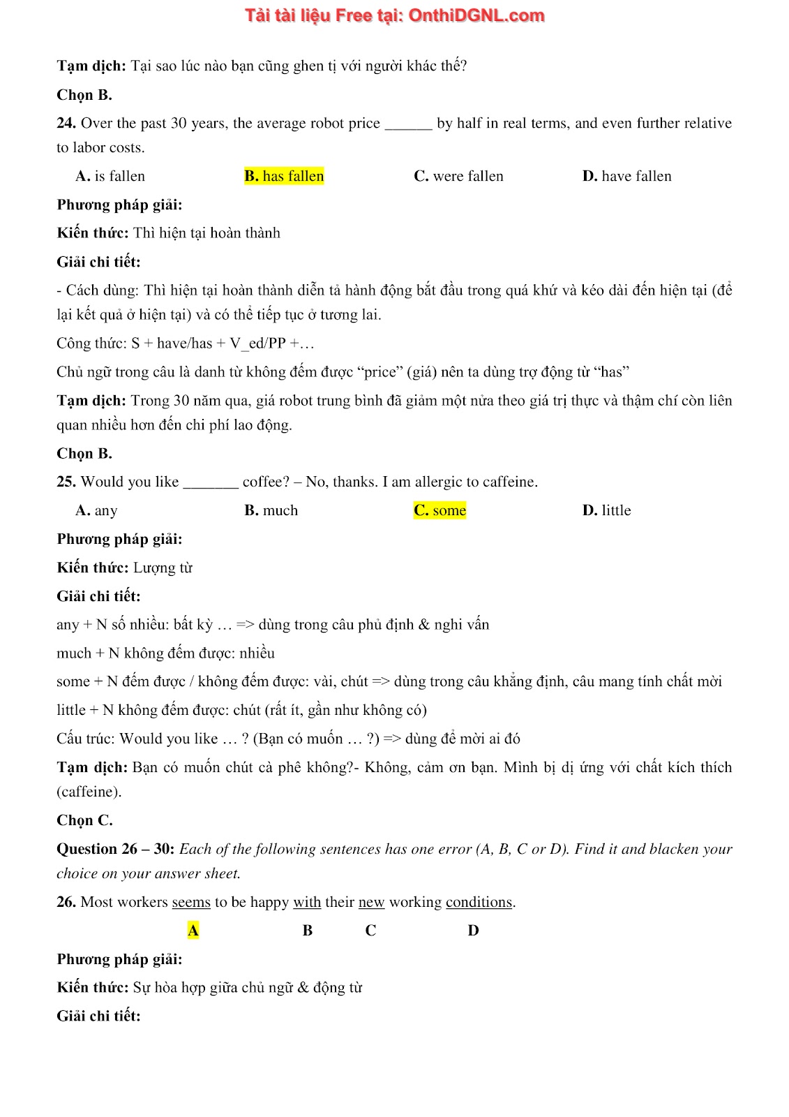 800 bài tập môn Tiếng Anh - Ôn thi ĐGNL ĐHQG TP HCM Phần 25