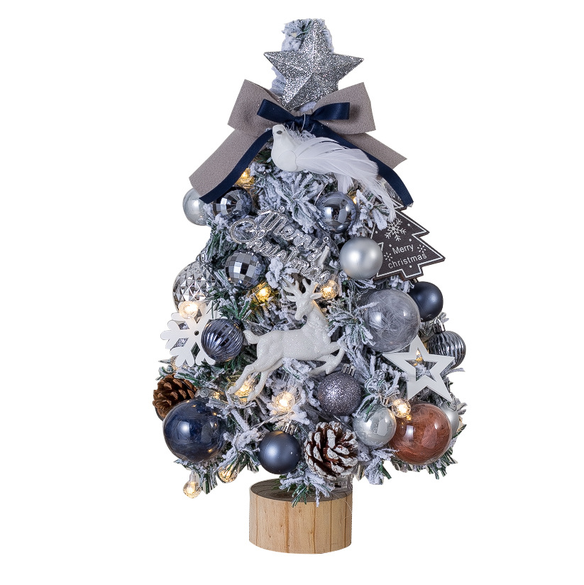 Mini-Weihnachtsbaum-Set mit LED-Beleuchtung, 50 cm