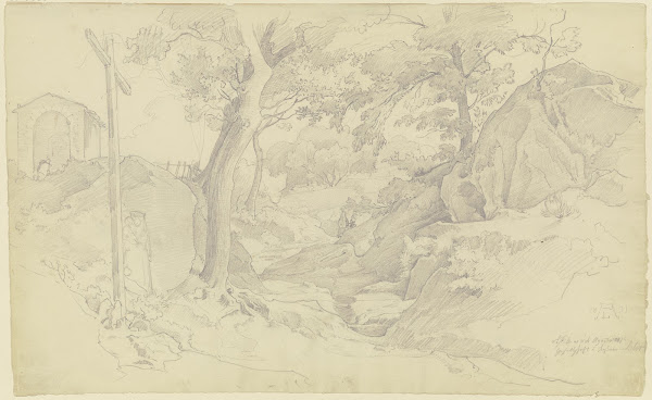 Kapelle an einem Weg bei Affile 1831