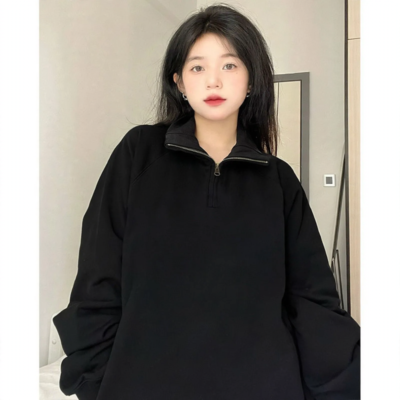 Polo sweatshirt with half zip