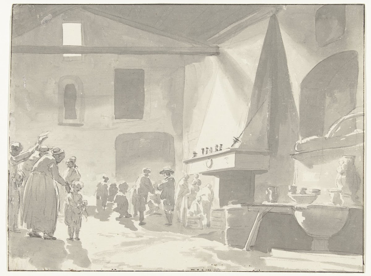Eetzaal van de herberg in Barletta 1778