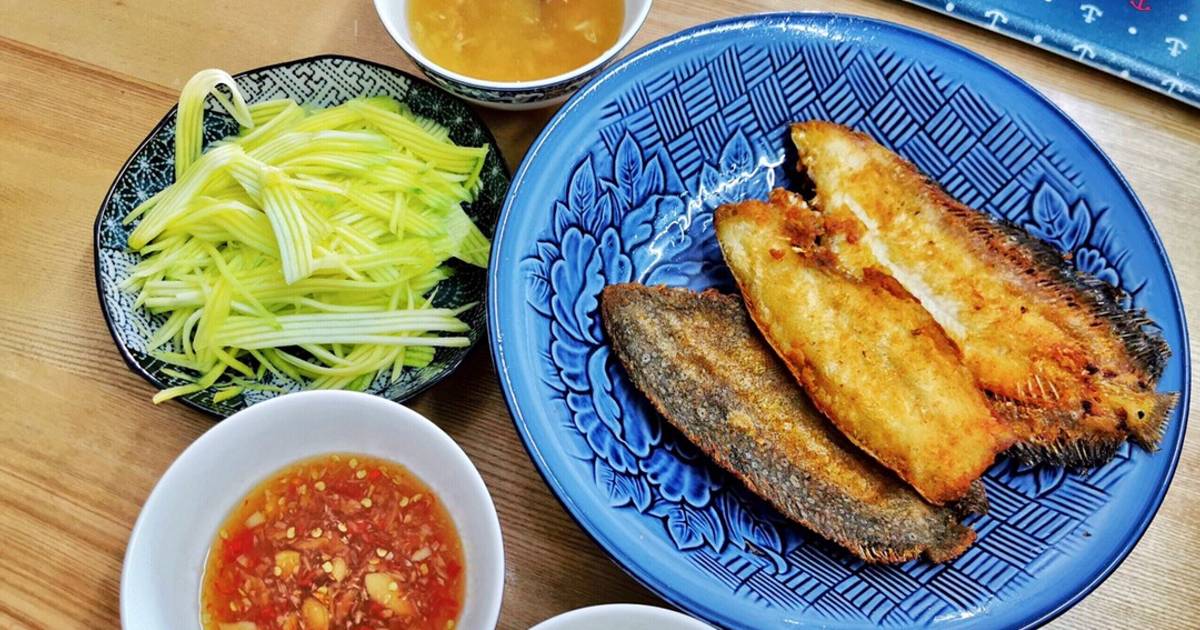 Cá lưỡi trâu chiên mắm xoài