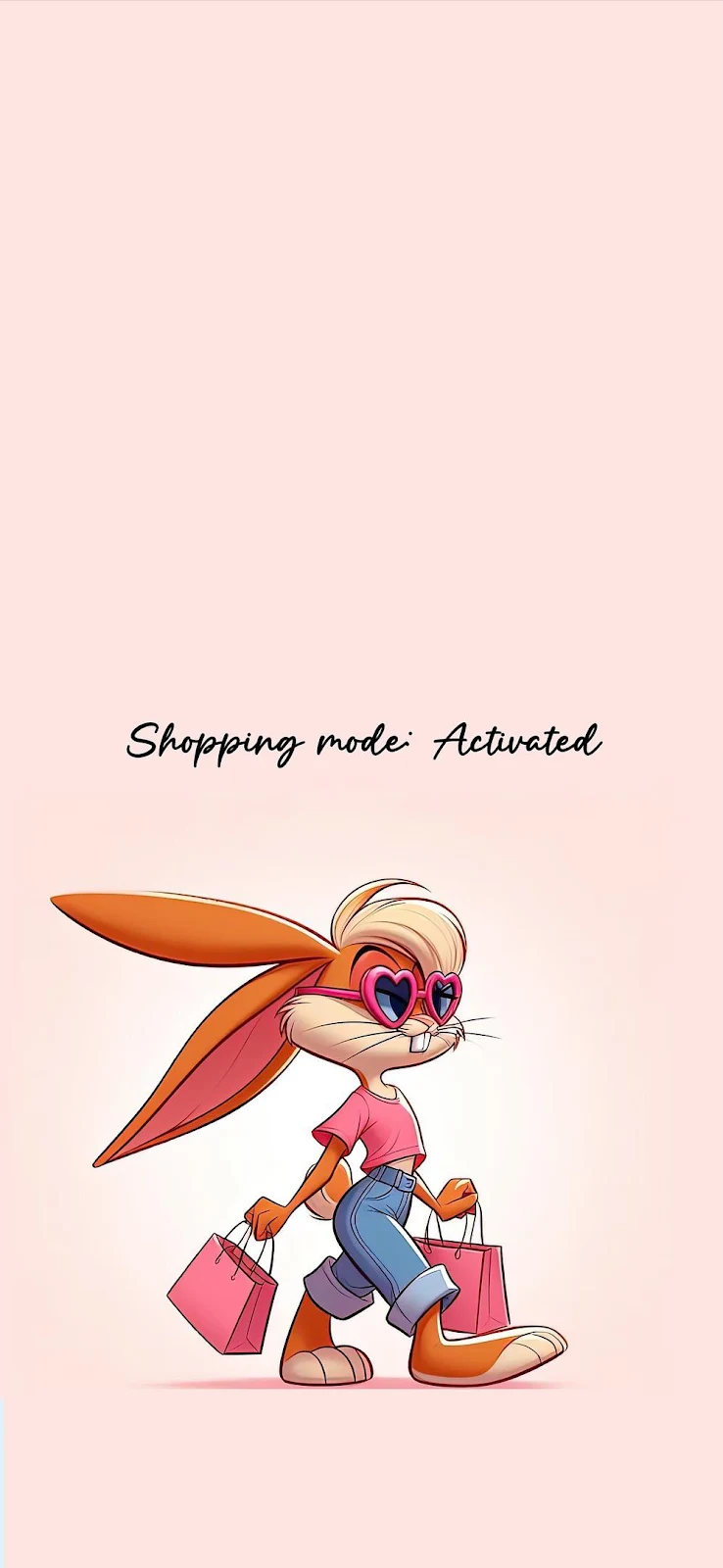 Lola Bunny Shopping Mode Illustration - Cartoon Illustration iPhone Wallpaper (996x2160)