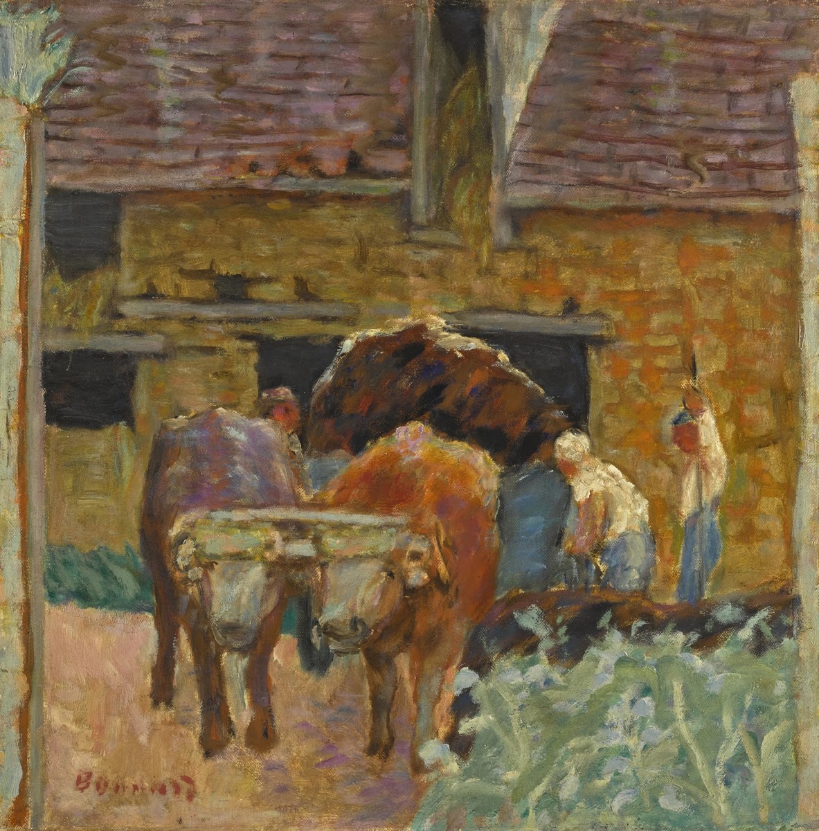 Les Deux boeufs et la ferme circa 1912