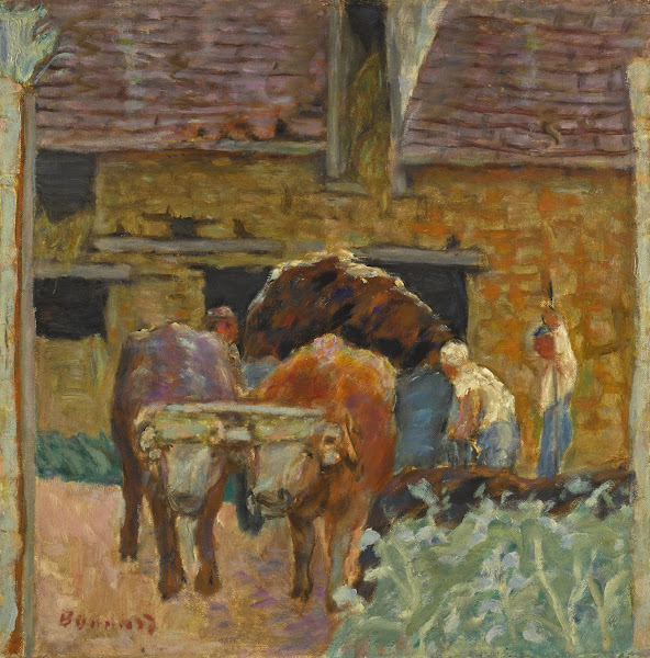 Les Deux boeufs et la ferme circa 1912