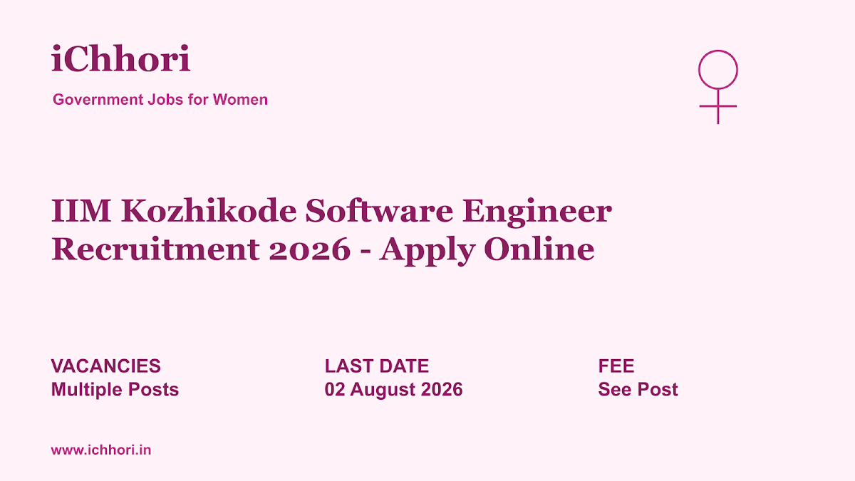 IIM Kozhikode Software Engineer Recruitment 2026 - Apply Online - iChhori