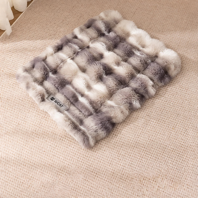 Rabbit Fur Pet Blanket with Tie-Dye Pattern