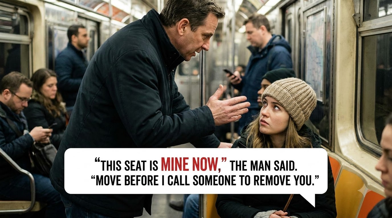 “This Seat Is Mine Now,” The Man Said. “Move Before I Call Someone To Remove You.”