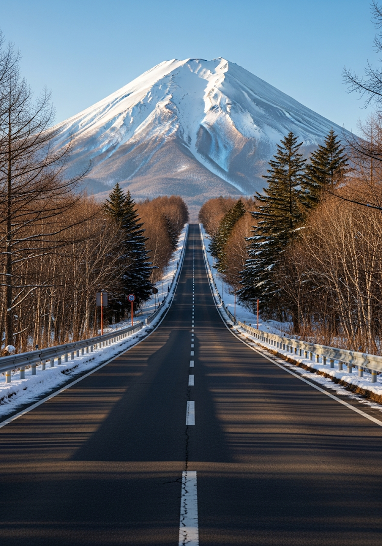 Winter Road to Mount Yotei