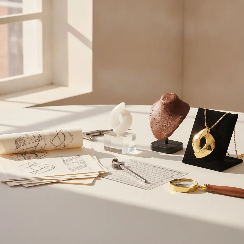 Royi Sals 3D sampling workflow illustrating concept sketch, sample prototype, and production-ready jewelry development stages