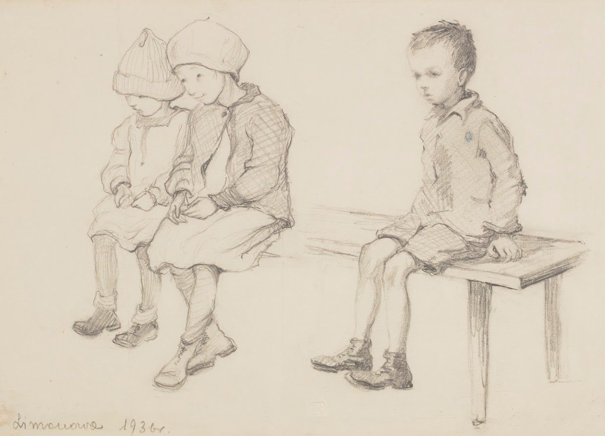 Dzieci  studium do ryciny 1936