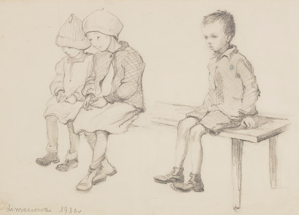 Dzieci  studium do ryciny 1936