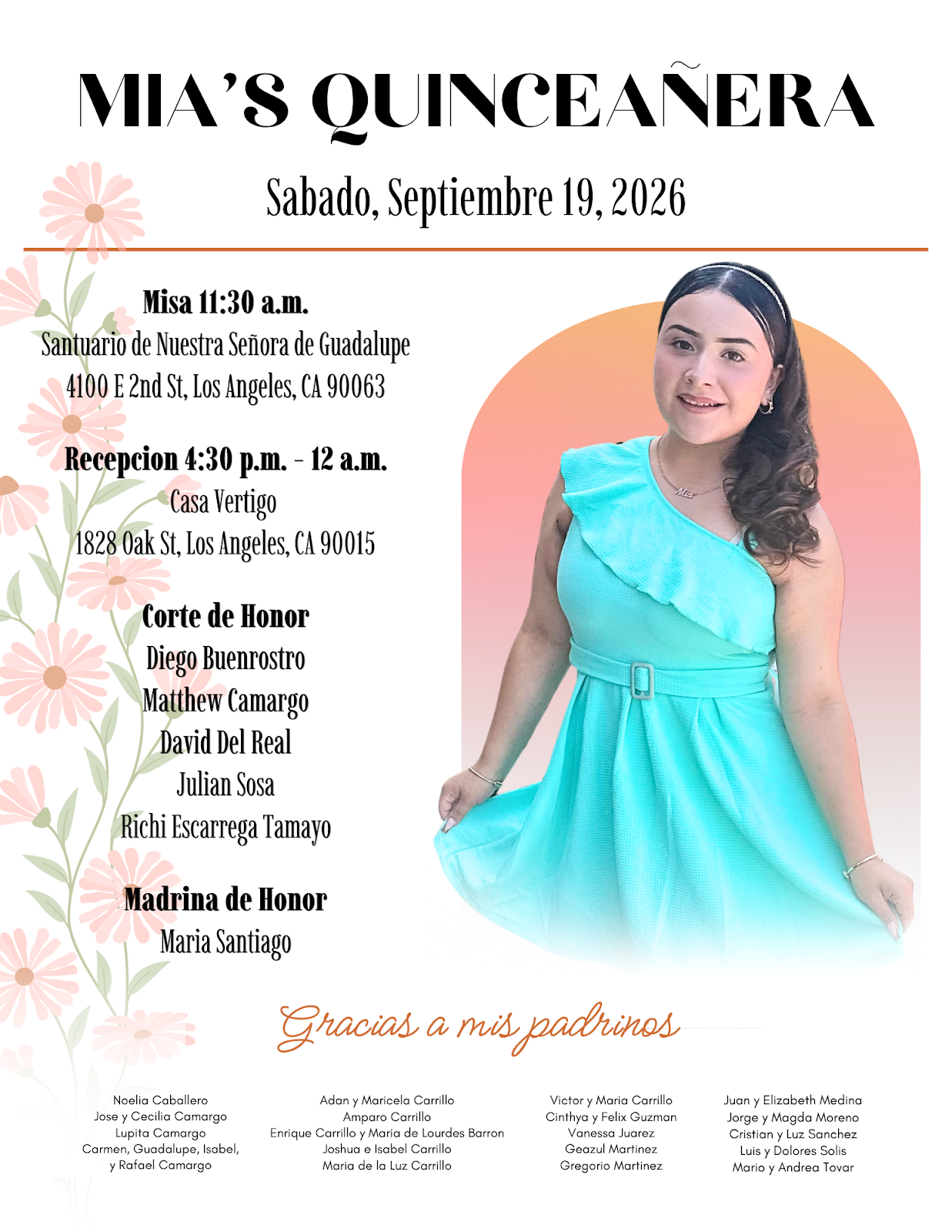 Mia's Quinceañera Invitation